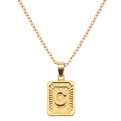 Collar con Dije de Letra del Alfabeto Inglés - Image 46