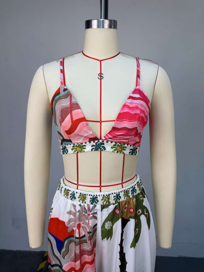 Conjunto de 3 Piezas: Blusa Estampada Manga Larga, Bralette y Pantalón Ancho - Image 16