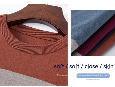Suéter Cuello Redondo a Rayas para Hombre - Image 13