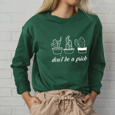 Sudadera Estampado Cactus Cuello Redondo Manga Larga