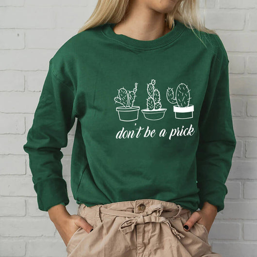 Sudadera Estampado Cactus Cuello Redondo Manga Larga