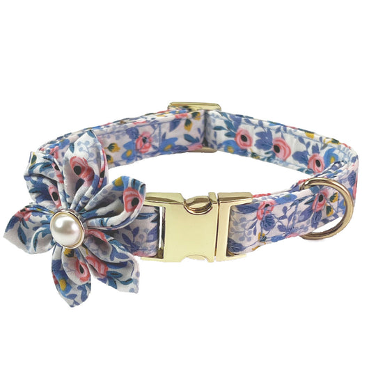 Collar Correa para Perro Mediano y Grande con Letras Personalizadas y Diseño Floral Metálico - Image 8