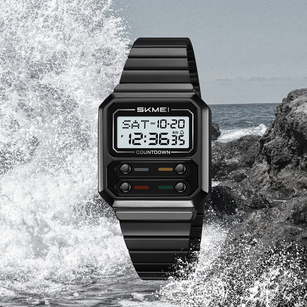 Reloj Digital Retro Multifuncional Resistente al Agua