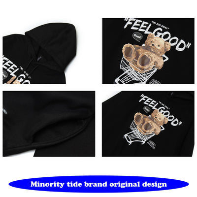 Sudadera con Capucha Estilo Hong Kong - Diseño Letra Oso Unisex Holgada y Cómoda - Image 7