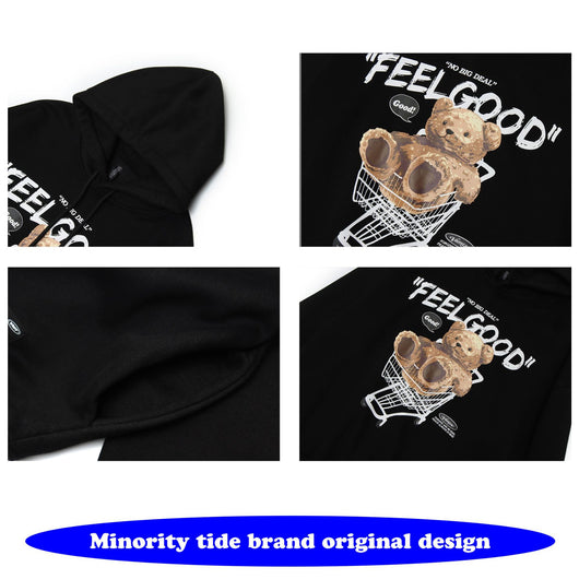 Sudadera con Capucha Estilo Hong Kong - Diseño Letra Oso Unisex Holgada y Cómoda - Image 7