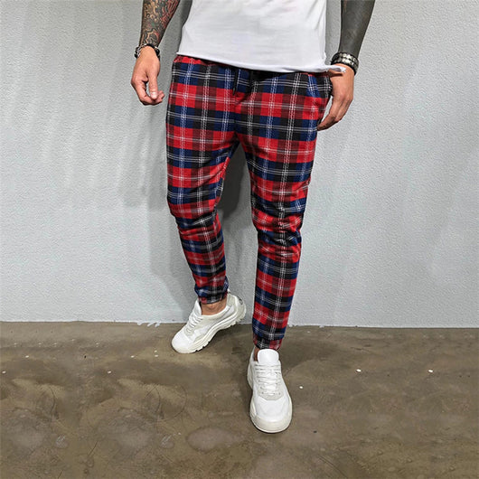 Pantalones Deportivos Casuales con Estampado 3D Cuadros para Hombre
