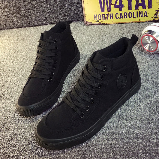 Zapatos Casuales de Lona Negros - Estilo Coreano Versátil