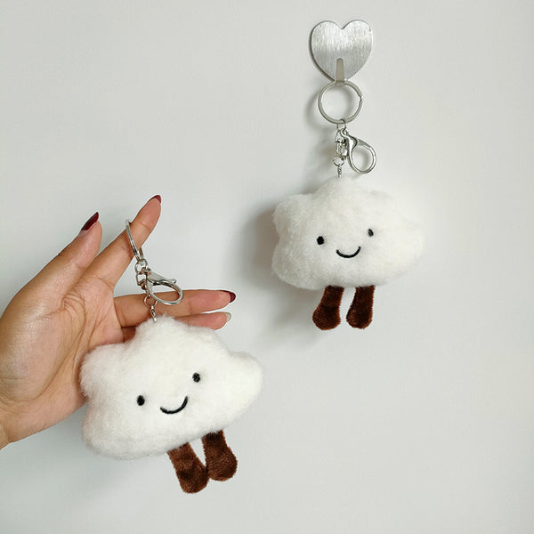 Llavero de Pareja Nube Blanca Esponjosa - Accesorio Tierno y Romántico