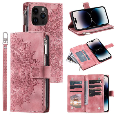 Funda Cartera Teléfono Cuero Grabado - Organizador de Tarjetas con Cierre - Image 2