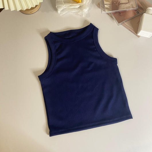 Musculosa Ajustada Crop Top Liso para Mujer - Image 3