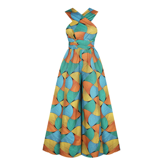 Jumpsuit Estilo Africano con Estampado Digital y Tirantes Ajustables - Image 4