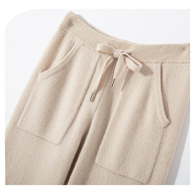 Pantalones de Punto Otoño-Invierno para Mujer, Cintura Alta Drapeado Elegante Efecto Adelgazante - Image 16