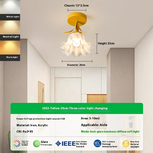 Lámpara LED Decorativa Pasillo Flor Linglan Crema - Image 11
