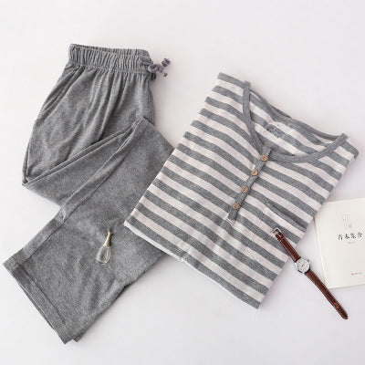 Pijamas a Juego para Parejas con Rayas Tejidas - Image 5