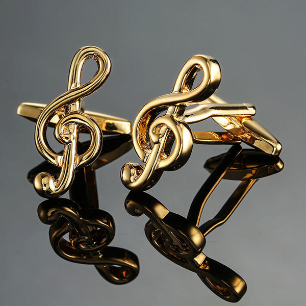 Gemelos de Notas Musicales en Latón - Colección Brass Music Series