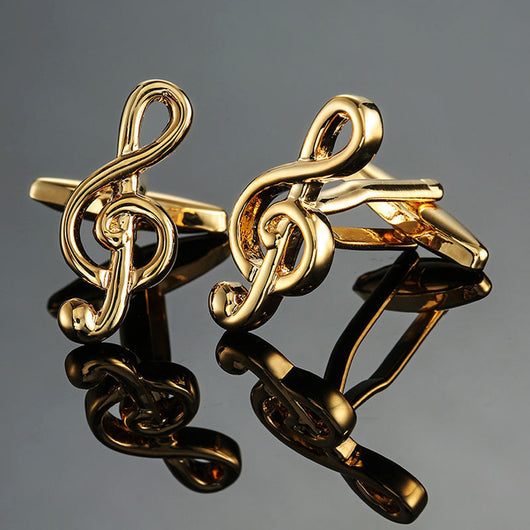 Gemelos de Notas Musicales en Latón - Colección Brass Music Series