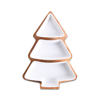 Juego de Vajilla Navideña Árbol de Cerámica y Bambú con Diseño Irregular - Image 2