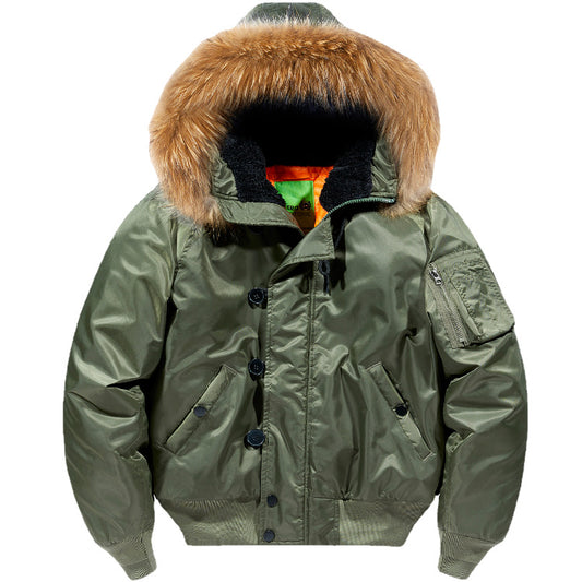 Abrigo Bomber con Cuello de Piel Desmontable - Talla Grande