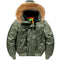 Abrigo Bomber con Cuello de Piel Desmontable - Talla Grande