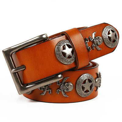 Cinturón de Cuero Unisex con Remaches - Estilo Versátil para Hombre y Mujer - Image 14