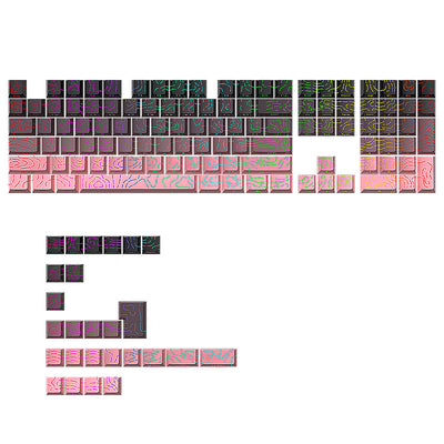 Tapa de Tecla Rosa Negra con Efecto Luminoso Agrietado Bicolor - Image 5