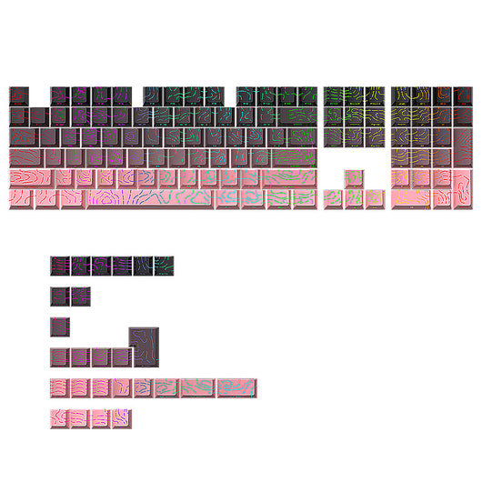 Tapa de Tecla Rosa Negra con Efecto Luminoso Agrietado Bicolor - Image 5