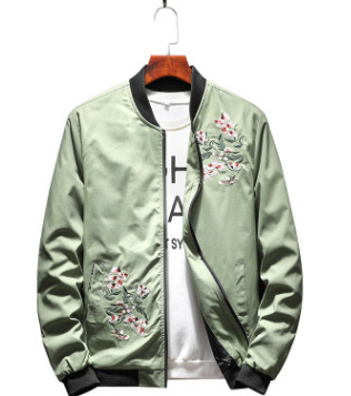 Chaqueta Beisbolera Delgada Primavera Otoño Hombre - Estilo Casual Slim con Bordado - Image 2