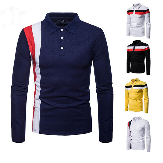 Camisa Casual de Manga Larga con Costuras Tricolor para Hombre - Image 16