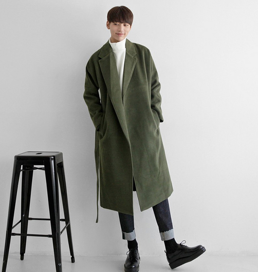 Abrigo Largo de Lana para Hombre - Estilo Coreano Oversized Otoño Invierno - Image 7