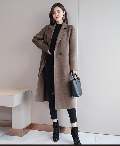 Abrigo de Lana Solido con Cuello de Traje y Manga Larga - Image 15