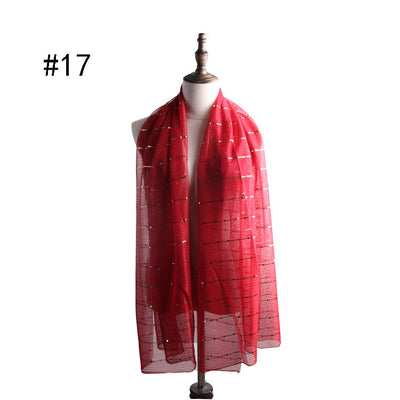 Pañuelo de Seda Dorado con Lentejuelas - Accesorio Versátil para Mujer - Image 21