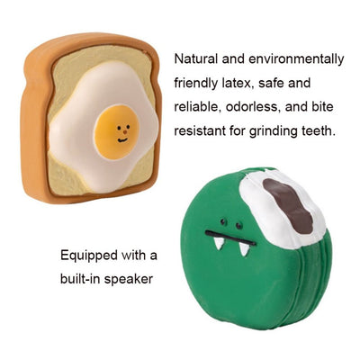 Juguete Mordedor para Perros Forma Pan con Patrón Cartoon - Resistente y Chirriante - Image 10