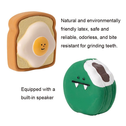Juguete Mordedor para Perros Forma Pan con Patrón Cartoon - Resistente y Chirriante - Image 10