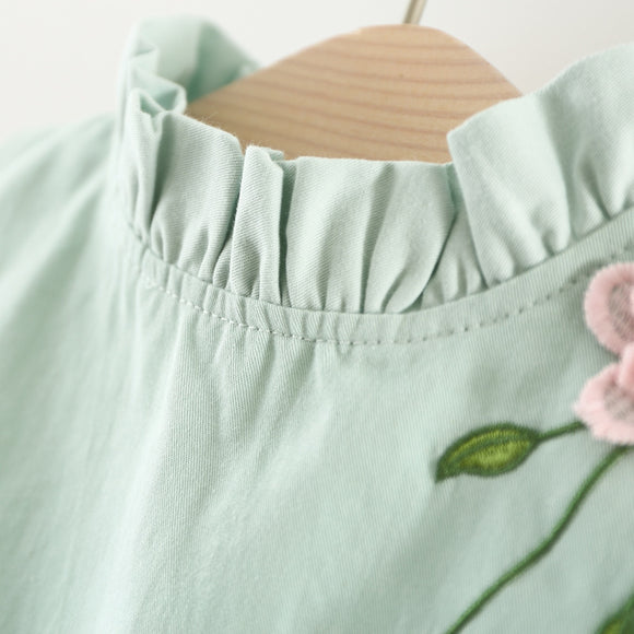 Conjunto de Vestido Princesa de Algodón para Niña - Dos Piezas Manga Larga Otoño