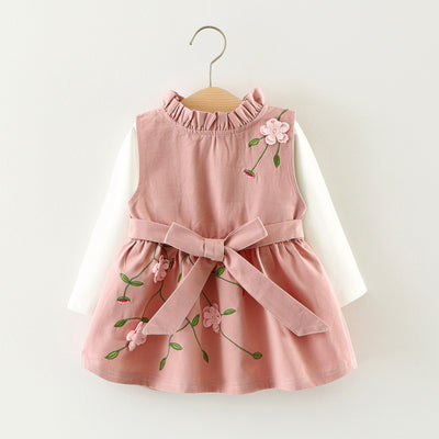 Conjunto de Vestido Princesa de Algodón para Niña - Dos Piezas Manga Larga Otoño - Image 8