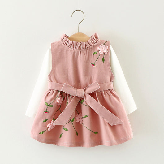 Conjunto de Vestido Princesa de Algodón para Niña - Dos Piezas Manga Larga Otoño - Image 8