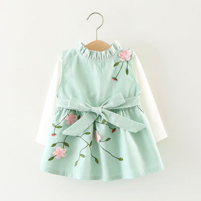 Conjunto de Vestido Princesa de Algodón para Niña - Dos Piezas Manga Larga Otoño - Image 6