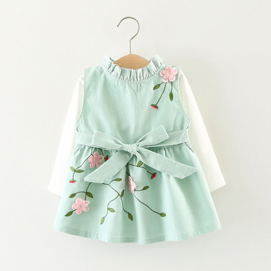 Conjunto de Vestido Princesa de Algodón para Niña - Dos Piezas Manga Larga Otoño - Image 6