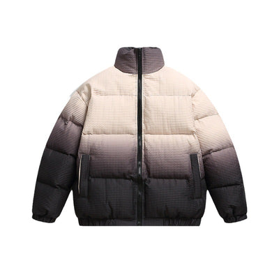 Chaqueta Acolchada Degradada para Hombre con Cuello Tipo Polo - Image 3
