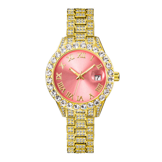 Reloj de Cuarzo para Mujer con Incrustaciones de Diamantes, Resistente al Agua y Esfera Luminosa - Image 6