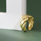 Wavy 925 sterling Plateado ring Dorado