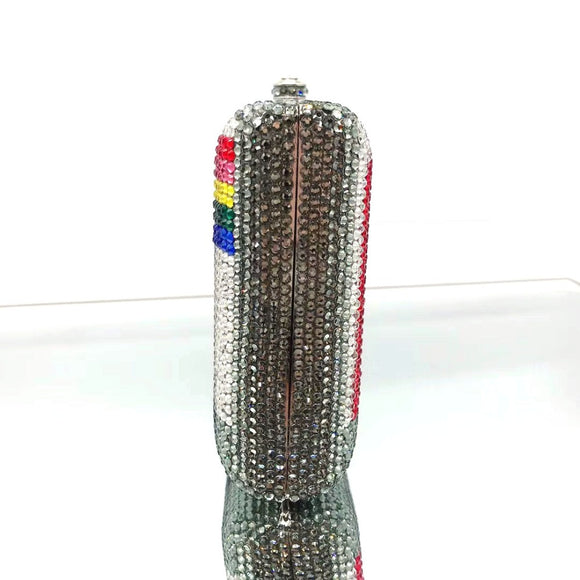 Bolso de Noche Clutch Cassette con Cristales para Mujer