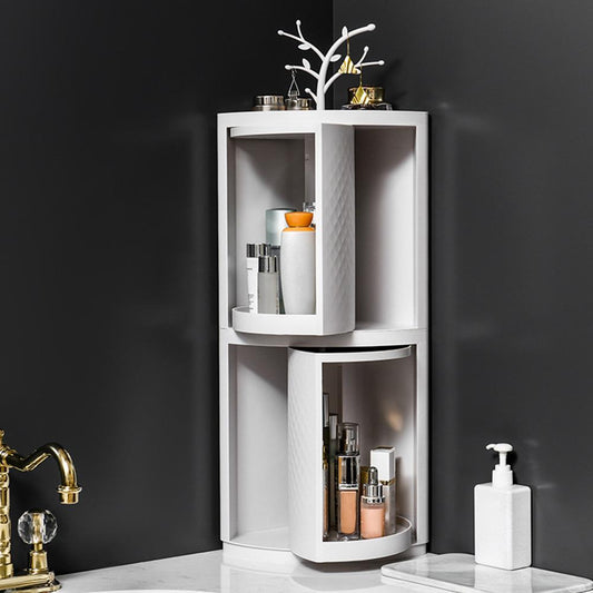 Organizador de Maquillaje Giratorio para Baño - Estante de Almacenamiento Montado en Pared