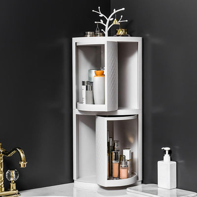 Organizador de Maquillaje Giratorio para Baño - Estante de Almacenamiento Montado en Pared