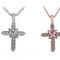Cadena de Clavícula con Cruz de Jesús Tachonada