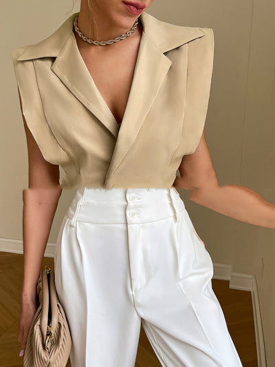 Chaleco Cardigan Mujer Cuello Solapa con Cierre, Diseño Cuadros Algodón - Image 7