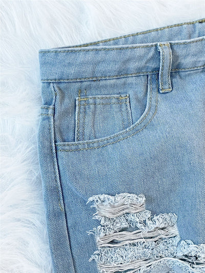 Jeans Rectos Desgastados y Deshilachados - Image 3