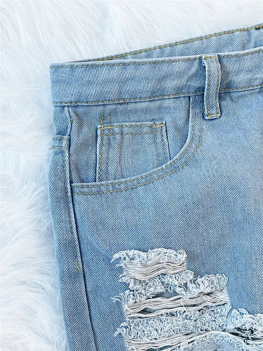 Jeans Rectos Desgastados y Deshilachados - Image 3