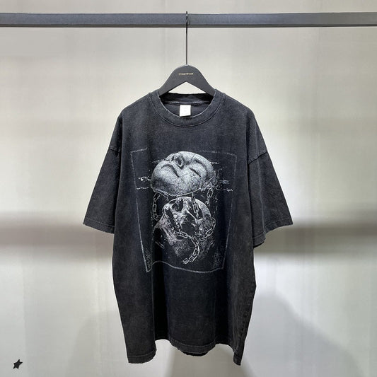 Playera Hip Hop Calavera Negra de Alto Impacto para Hombre