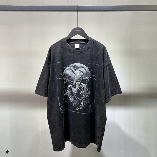Playera Hip Hop Calavera Negra de Alto Impacto para Hombre